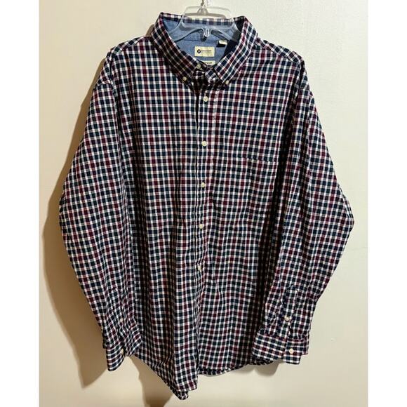 Haggar Men's Long Sleeve‎ Plaid Button Down Shirt Size XXL NWOT - Picture 1 of 8